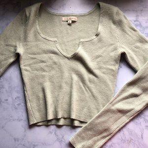 Long Sleeve Crop Top (v-neckline)